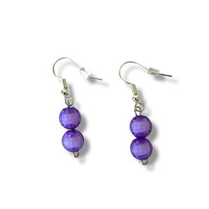 3 FOR $20 HANDCRAFTED Purple Glass Beaded Earrings